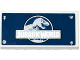 Part No: 87079pb0241  Name: Tile 2 x 4 with Jurassic World Logo, Rivets and Silver Corrosion Pattern (Sticker) - Set 75920