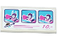 Part No: 87079pb0373  Name: Tile 2 x 4 with 3 Photos, Classic Space Logo, Pink Lines and '10.' Pattern (Sticker) - Set 41128