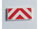 Part No: 87079pb0617  Name: Tile 2 x 4 with Red and White Chevron Danger Stripes Pattern (Sticker) - Set 60110