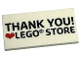 Part No: 87079pb0675  Name: Tile 2 x 4 with 'THANK YOU! Heart LEGO STORE' Pattern