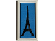 Part No: 87079pb1054  Name: Tile 2 x 4 with Black and Blue Eiffel Tower Pattern (Sticker) - Set 21330