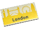Part No: 87079pb1182  Name: Tile 2 x 4 with Black 'LONDON' on Yellow Landmark Skyline Pattern