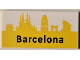 Part No: 87079pb1183  Name: Tile 2 x 4 with Black 'Barcelona' on Yellow Landmark Skyline Pattern