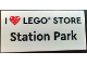 Part No: 87079pb1311  Name: Tile 2 x 4 with 'I Heart LEGO STORE Station Park' Pattern
