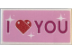 Part No: 87079pb1367  Name: Tile 2 x 4 with Magenta and Red 'I Heart YOU' on Bright Pink Background Pattern (Sticker) - Set 40679