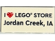 Part No: 87079pb1394  Name: Tile 2 x 4 with 'I Heart LEGO STORE Jordan Creek, IA' Pattern