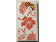 Part No: 87079pb1532  Name: Tile 2 x 4 with Towel with Coral Flowers and Leaves and Yellow Key Pattern (Sticker) - Set 41720