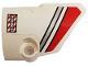 Part No: 87086pb052  Name: Technic, Panel Fairing # 2 Small Smooth Short, Side B with Red and Silver Stripes and 'NO STEP' Pattern (Sticker) - Set 42057