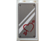 Part No: 87544pb097  Name: Panel 1 x 2 x 3 with Side Supports - Hollow Studs with Mirror with White Stripes and Red Heart with Arrow Pattern (Sticker) - Set 60246