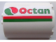 Part No: 87926pb002R  Name: Cylinder Half 3 x 6 x 6 with 1 x 2 Cutout with Red and Green Stripes and Octan Logo Pattern Model Right Side (Sticker) - Set 7939