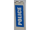 Part No: 88393pb001  Name: Brick, Modified 1 x 2 x 5 with Channel with White 'POLICE' on Blue Background Pattern (Sticker) - Set 7498