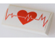 Part No: 88930pb150  Name: Slope, Curved 2 x 4 x 2/3 with Bottom Tubes with Coral Heart with ECG Monitor Line Pattern (Sticker) - Set 41394