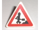 Part No: 892pb016  Name: Road Sign 2 x 2 Triangle with Clip with Minifigure Worker and 1 Pile Pattern (Sticker) - Set 7631