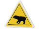 Part No: 892pb019  Name: Road Sign 2 x 2 Triangle with Clip with Black Bear Pattern (Sticker) - Set 4436