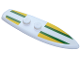 Part No: 90397pb006  Name: Minifigure, Utensil Surfboard Standard with Yellow and Dark Green Stripes Pattern (Stickers) - Set 40252