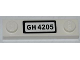 Part No: 92593pb009  Name: Plate, Modified 1 x 4 with 2 Studs without Groove with 'GH 4205' Pattern (Sticker) - Set 4205