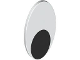 Part No: 92747pb19  Name: Minifigure, Shield Elliptical with Large Black Oval on One Side Pattern (Bugs Bunny Eye)