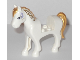 Part No: 93083c01pb08  Name: Horse with 2 x 2 Cutout with Lavender Eyes and Face Decoration, Gold Mane and Tail Pattern