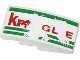Part No: 93606pb017  Name: Slope, Curved 4 x 2 with 3 Worn Green Lines and Red 'krAGLE' Pattern (Sticker) - Set 70809