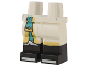 Part No: 970c00pb1460  Name: Hips and Legs with Molded Black Lower Legs / Boots and Printed Robe Ends with Gold Trim, Dark Turquoise Sash, White Knee Wrapping and Shoe Tips Pattern