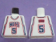 Part No: 973bpb282  Name: Torso NBA New Jersey Nets #5 (White Jersey) Pattern