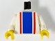 Part No: 973p02c01  Name: Torso Vertical Striped Blue/Red Pattern / White Arms / Yellow Hands