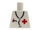 Part No: 973p25new  Name: Torso Hospital Red Cross Shirt and Stethoscope Pattern, Inside with Ribs (Reissue)