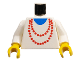 Part No: 973p71c01  Name: Torso Necklace Red and Blue Undershirt Pattern / White Arms / Yellow Hands