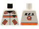Part No: 973p8b  Name: Torso Res-Q Orange Stripes, Pockets, Back Logo Pattern