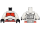 Part No: 973pb0117rc01  Name: Torso SW Armor Clone Trooper with Red Mark 'Shock Trooper' Pattern / White Arms / Black Hands
