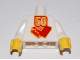 Part No: 973pb0134c01  Name: Torso Lego 50 Year Anniversary Logo Pattern / White Arms / Yellow Hands