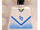 Part No: 973pb0170  Name: Torso Soccer Blue Chevron, Number 4, and Yellow Neck Pattern