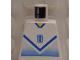 Part No: 973pb0215  Name: Torso Soccer Blue Chevron, Number 8, and Yellow Neck Pattern