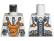 Part No: 973pb0435  Name: Torso Space Mars Mission Astronaut with Orange and Silver Pattern