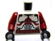 Part No: 973pb0509ac01  Name: Torso SW Armor Clone Trooper with Dark Red Markings and Belt, with Solid Light Bluish Gray Semicircle above Belt Pattern / Dark Red Arms / Black Hands