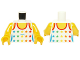 Part No: 973pb0567c01  Name: Torso City Female White Top with Rainbow Stars Pattern / Yellow Arms / Yellow Hands