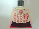 Part No: 973pb0602  Name: Torso Indiana Jones Female Blouse with Red and Bright Pink Embroidery Pattern