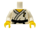Part No: 973pb0719c01  Name: Torso Karate Uniform with Black Belt Pattern / White Arms / Yellow Hands