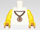 Part No: 973pb0786c01  Name: Torso Gold Necklace with Dollar Sign Medallion Pattern / Yellow Arms / Yellow Hands