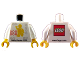 Part No: 973pb0890c01  Name: Torso LEGO World Denmark 2011 Bella Center Pattern / White Arms / Yellow Hands