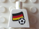 Part No: 973pb0993  Name: Torso Soccer White/Black Team, German Flag Sticker Front, Black Number Sticker Back Pattern (specify number in listing)