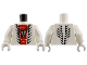 Part No: 973pb1028c01  Name: Torso Ninjago Snake with Red and Black Scales Thin, Light Bluish Gray Animal Tooth / Claw Necklace Pattern / White Arms / White Hands