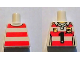Part No: 973pb1078  Name: Torso Horizontal Red Stripes with Black Number 1 and Golden Brick and Shield Pattern