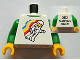 Part No: 973pb1121c01  Name: Torso Classic Space Minifigure Floating Front, 2012 The LEGO Store Victor, NY Back Pattern / Green Arms / Yellow Hands