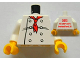 Part No: 973pb1165c01  Name: Torso Chef with 8 Buttons, Long Red Neckerchief Front, 2012 The LEGO Store Overland Park, KS Back Pattern / White Arms / Yellow Hands