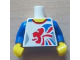 Part No: 973pb1166c01  Name: Torso Gymnast Leotard with Large Red and Blue Team GB Logo Pattern / Blue Arms / Yellow Hands