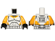Part No: 973pb1266c01  Name: Torso SW Armor Clone Trooper with Bright Light Orange Markings Pattern / Bright Light Orange Arms / Black Hands