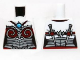 Part No: 973pb1476  Name: Torso Chima Female Outline with Silver and Dark Red Armor and Blue Round Jewel (Chi) Pattern