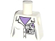 Part No: 973pb1483  Name: Torso Female Lab Coat, Medium Lavender Shirt and Pen, 'PROFESSOR C BODIN' Name Tag Pattern