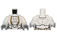 Part No: 973pb1527c01  Name: Torso SW Jedi Robe, Female with Gold Markings Pattern / White Arms / Light Bluish Gray Hands